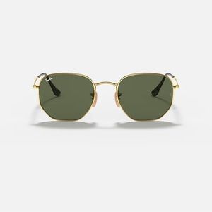 Ray-Ban 3548N Hexagonal Sunglasses Gold/Green